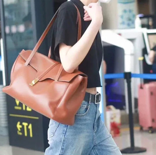 Genuine Leather Tote Bag Lilac