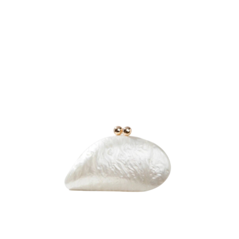 Acrylic Clutch Bag Pearlised Shell Ariel
