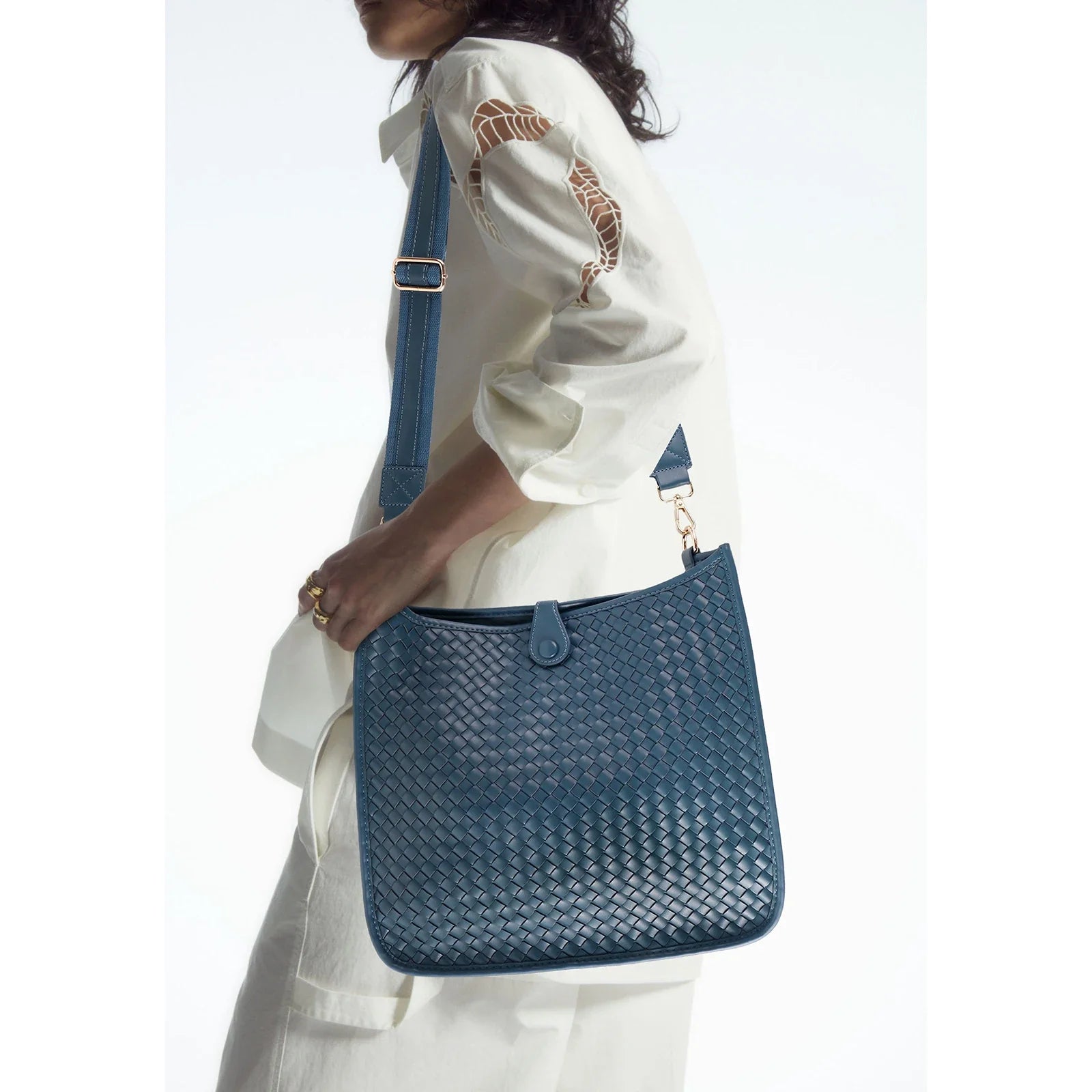 Eduarda Woven Messenger Bag