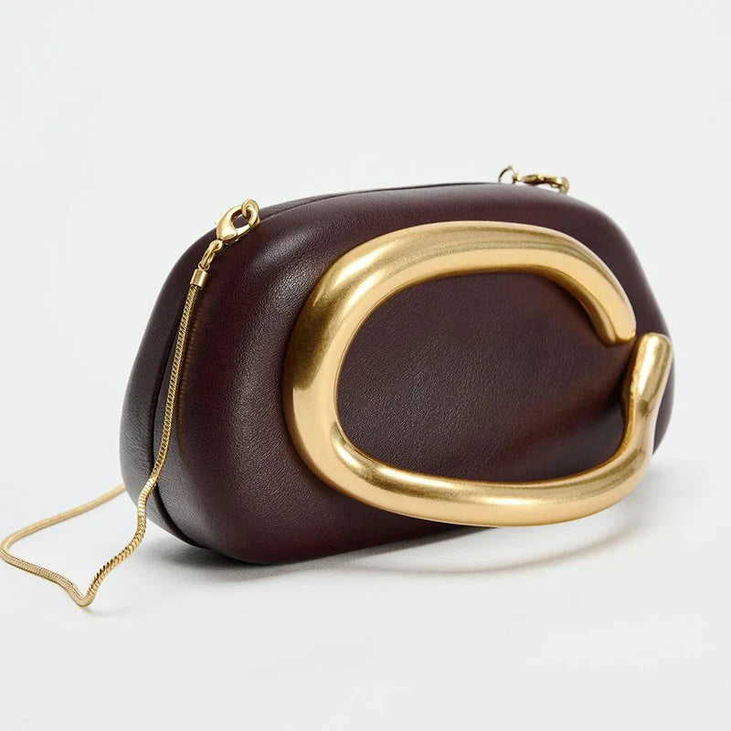 Organic Leather Clutch Crossbody Bag