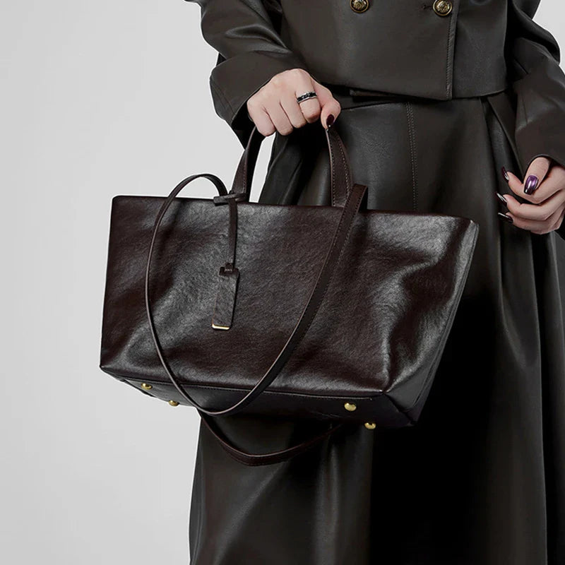 Zélie Genuine Leather Tote Bag