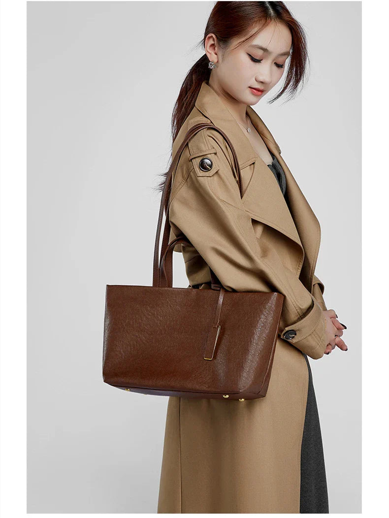 Zélie Genuine Leather Tote Bag