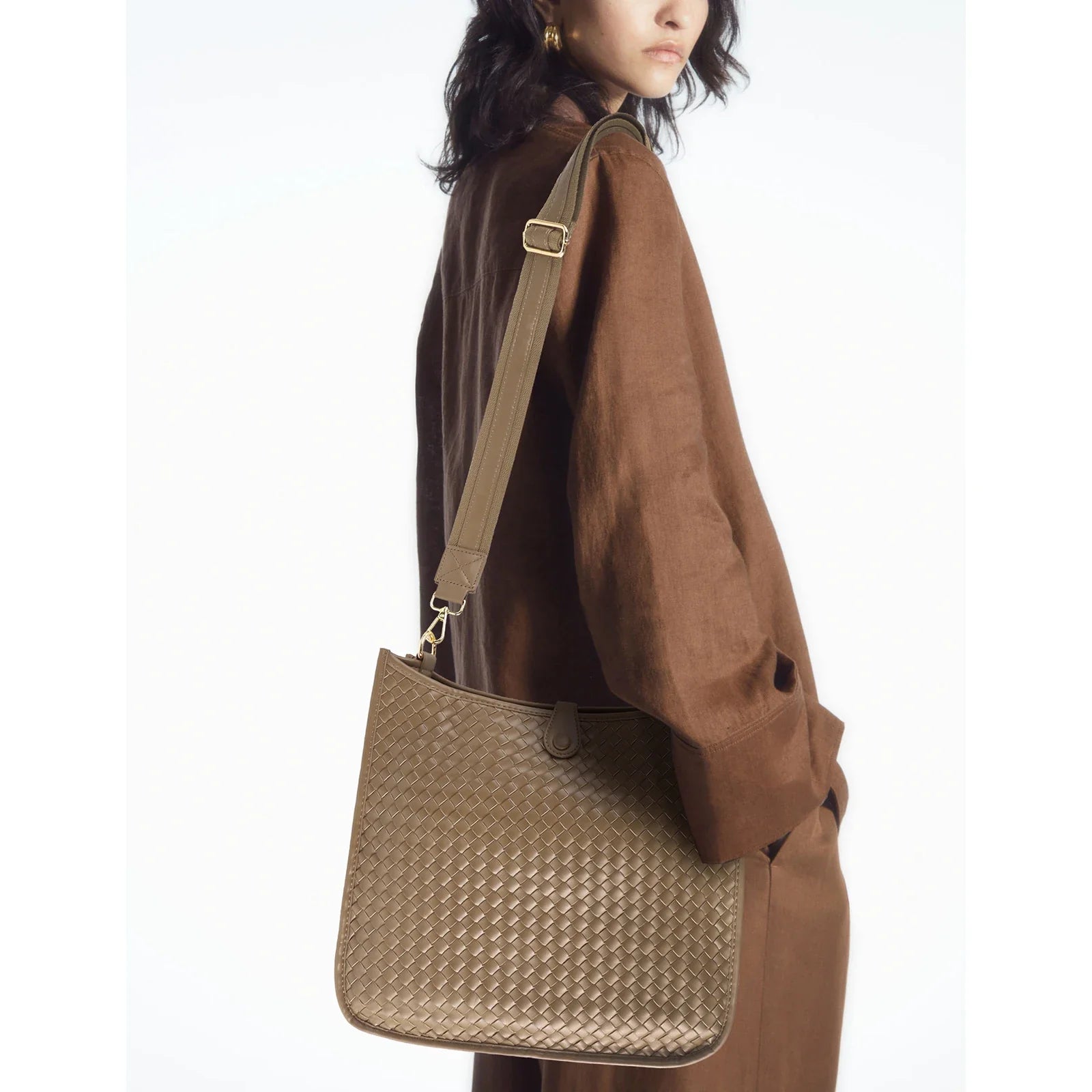 Eduarda Woven Messenger Bag