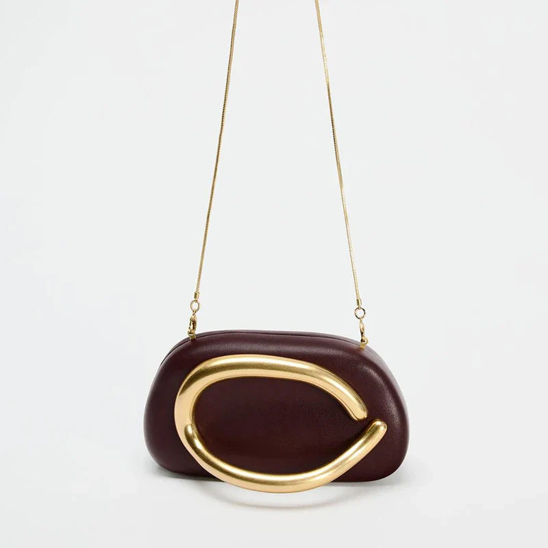 Organic Leather Clutch Crossbody Bag