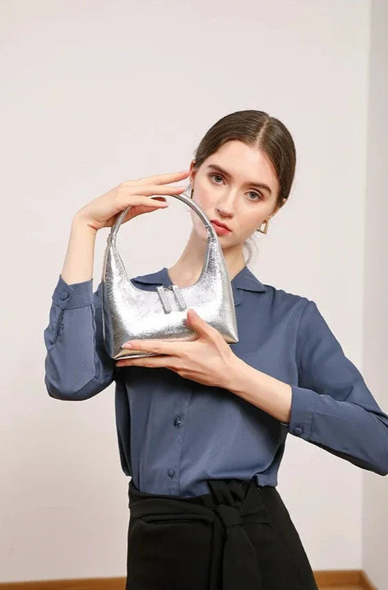 Liz Genuine Leather Baguette Bag