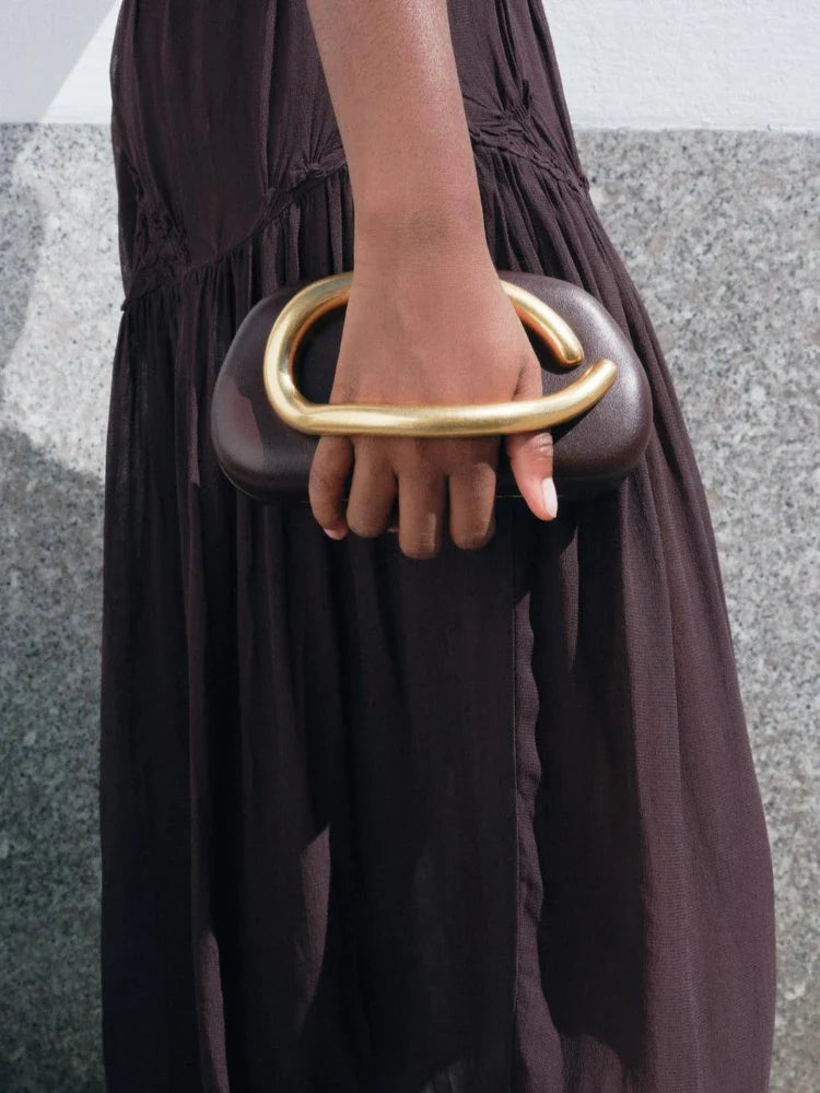 Organic Leather Clutch Crossbody Bag