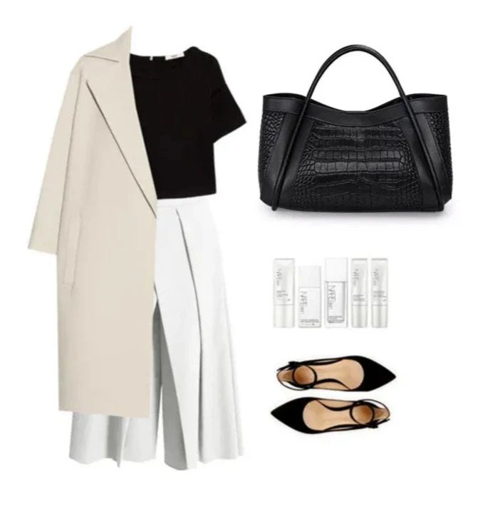 Medium Genuine Leather Bag Adriana Croco