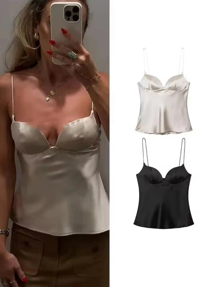 Evelina Satin Sling Top
