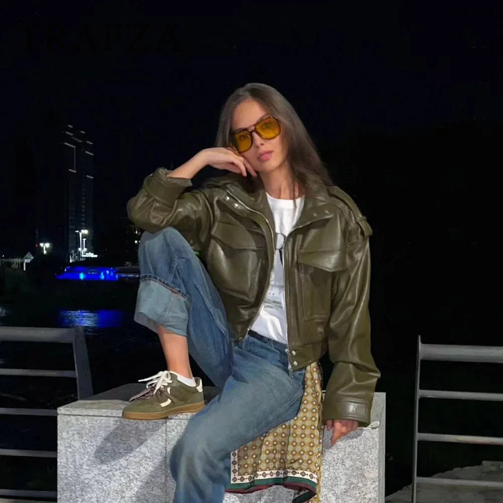 Leila Faux Leather Jacket