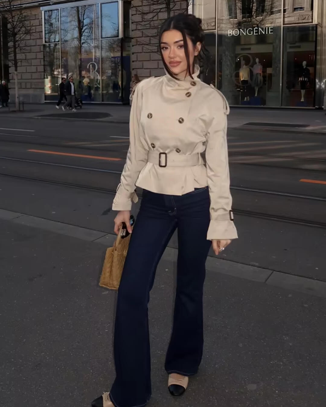 Lyss Cropped Trench Coat