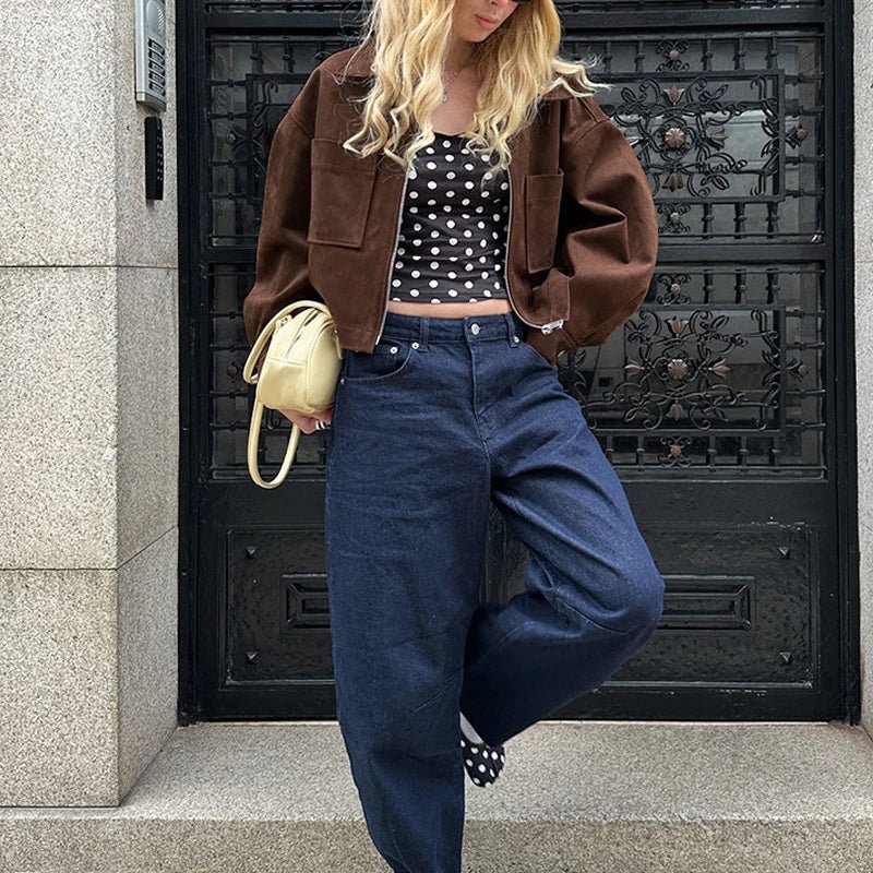 Nora Suede Bomber Jacket