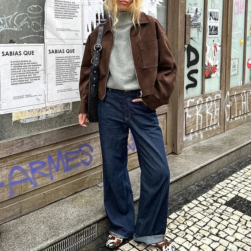 Nora Suede Bomber Jacket