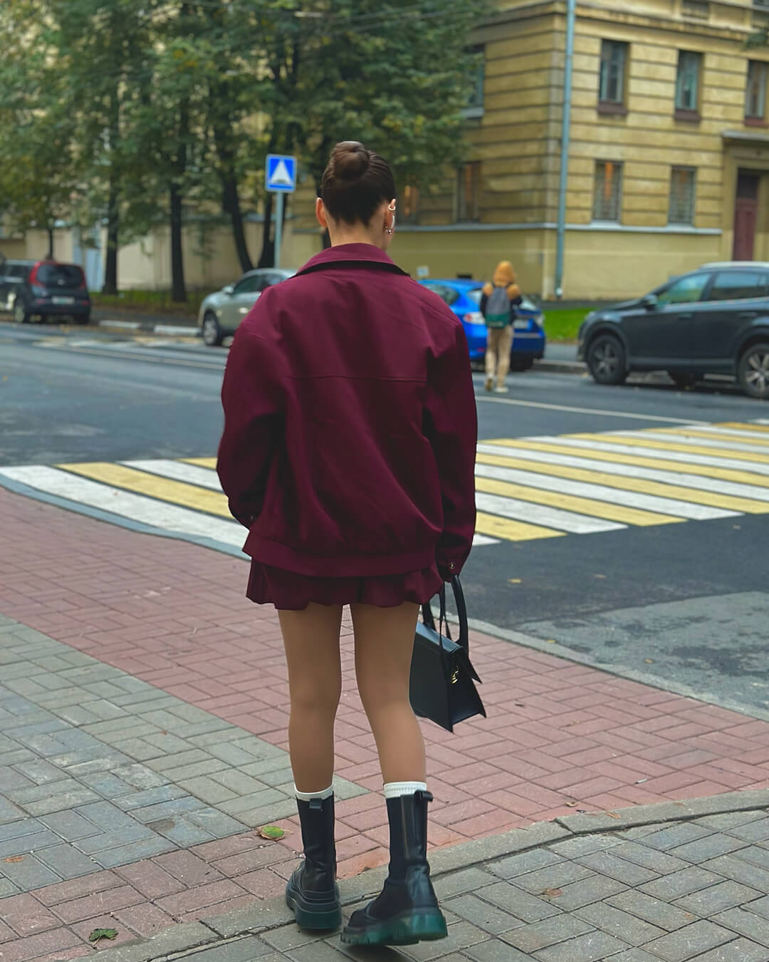 Rhea Burgundy Bomber Jacket