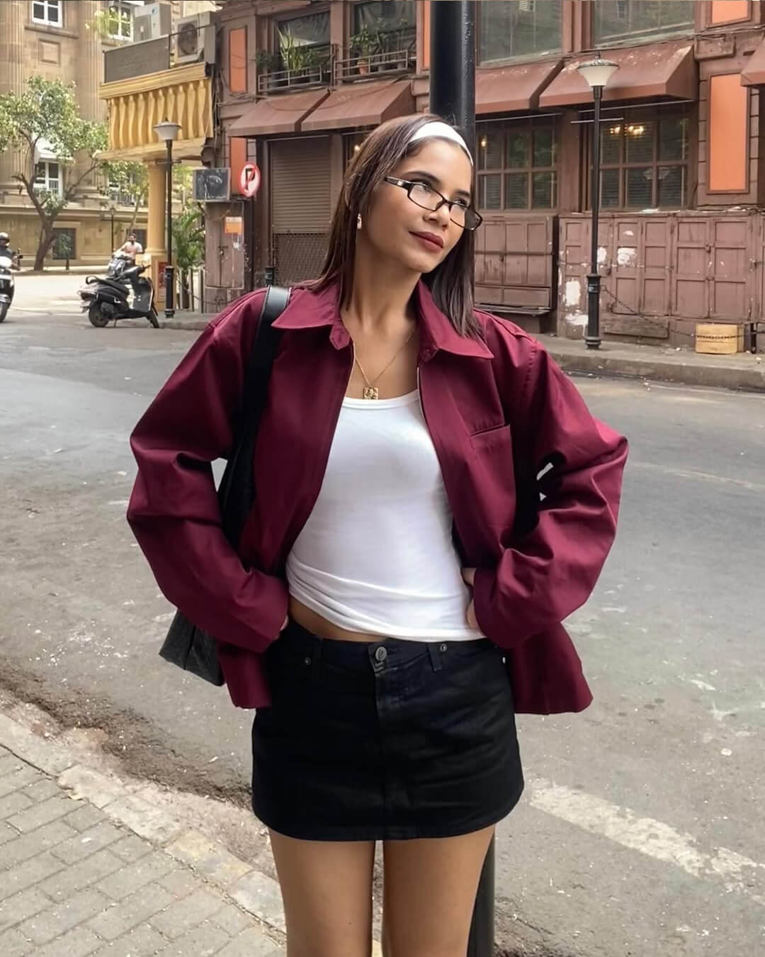Rhea Burgundy Bomber Jacket