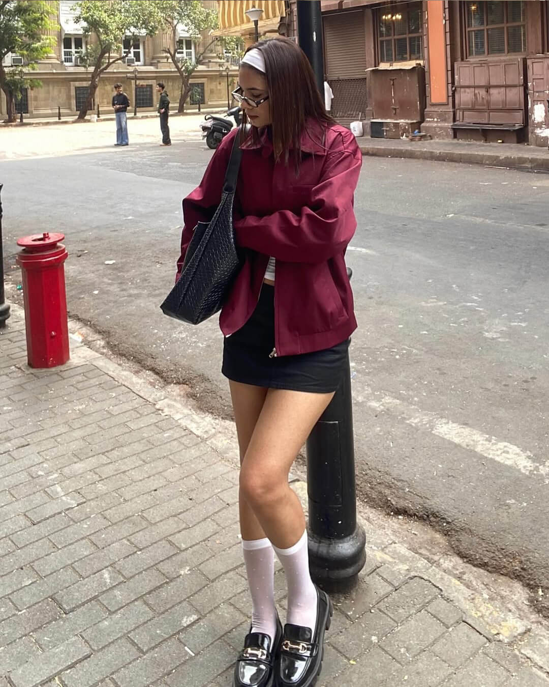 Rhea Burgundy Bomber Jacket