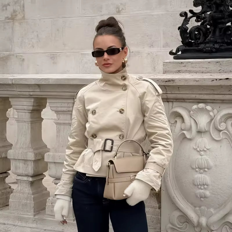 Lyss Cropped Trench Coat