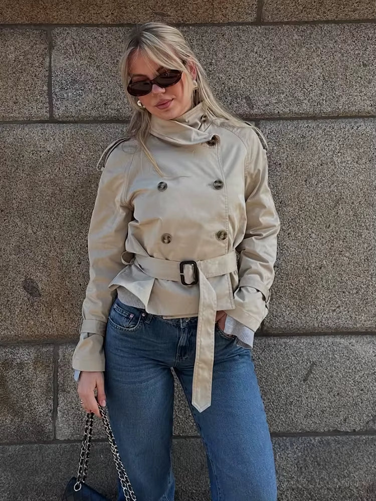 Lyss Cropped Trench Coat