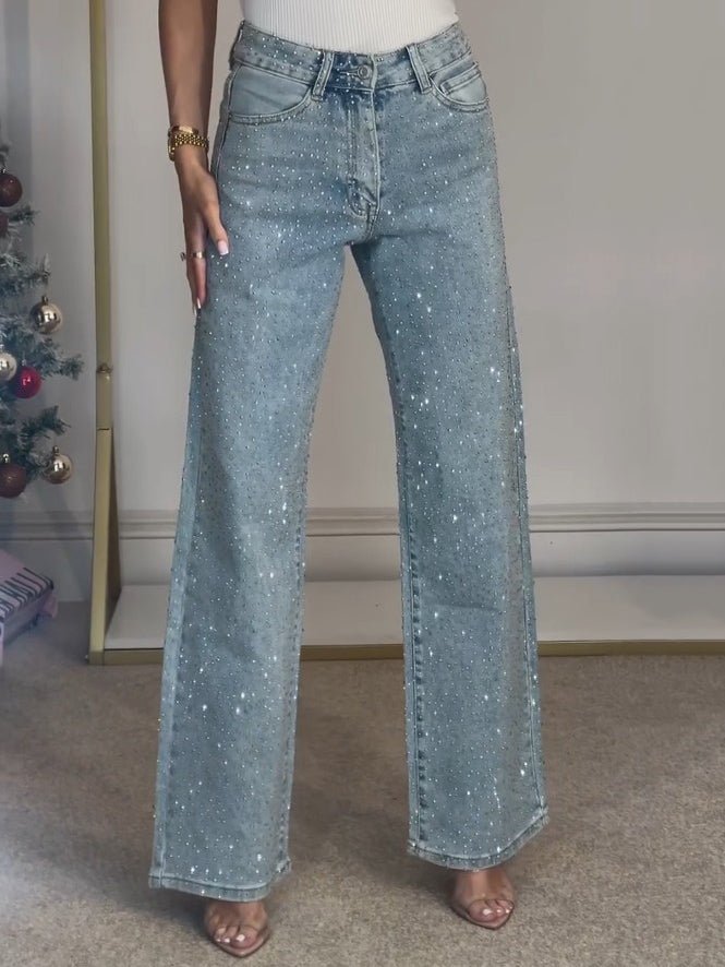 Tara High-Waist Glitter Jeans