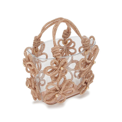 Small Tote Bag Flowers Strass Sabrina