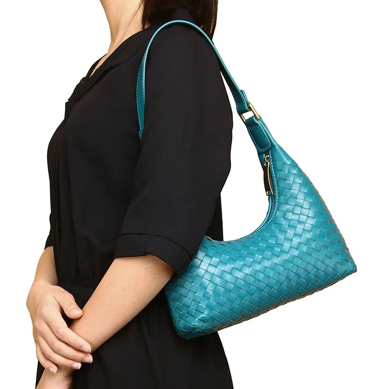 Vanessa Genuine Leather Baguette Bag