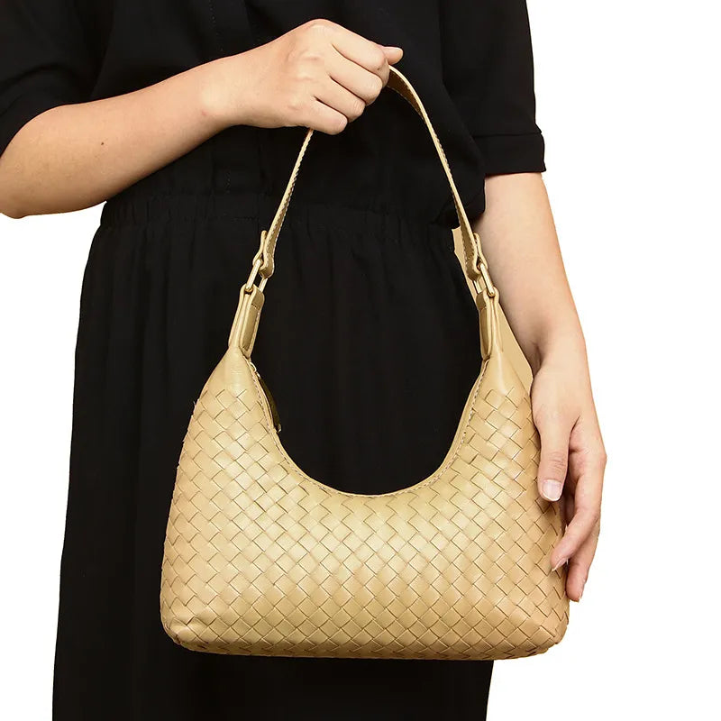 Vanessa Genuine Leather Baguette Bag