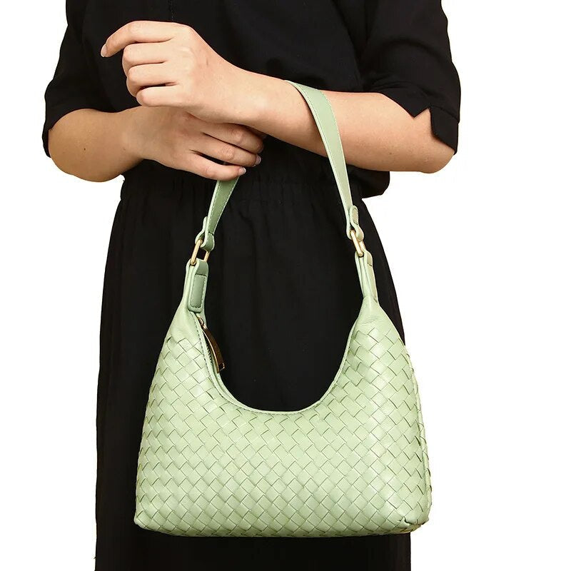 Vanessa Genuine Leather Baguette Bag