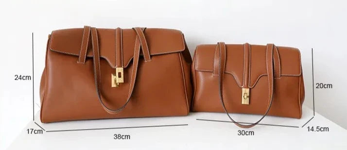 Genuine Leather Tote Bag Lilac