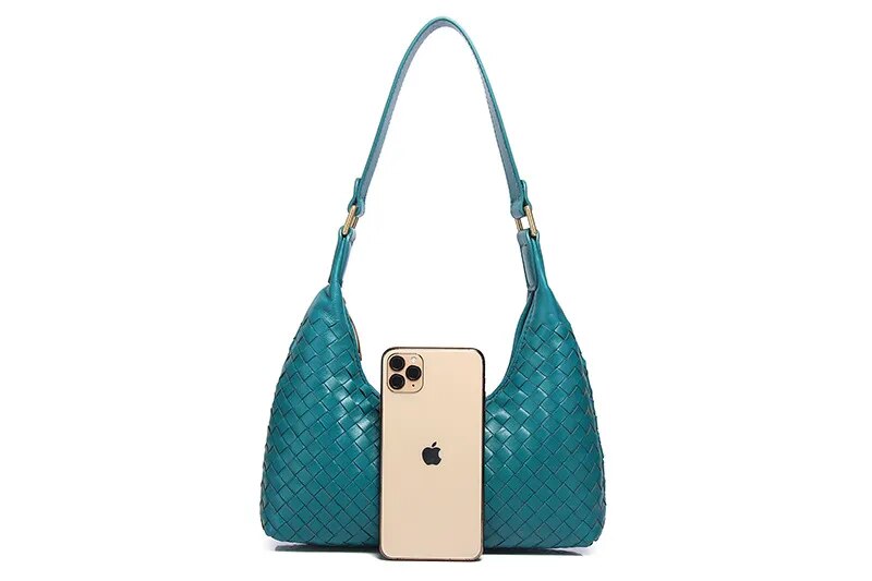 Vanessa Genuine Leather Baguette Bag