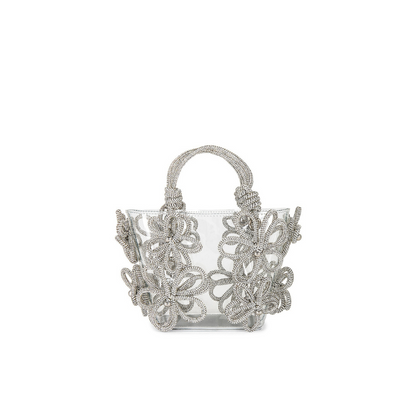 Small Tote Bag Flowers Strass Sabrina