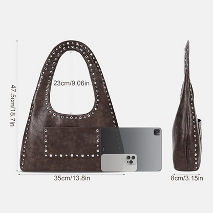 Vintage Boho Studded Shoulder Bag