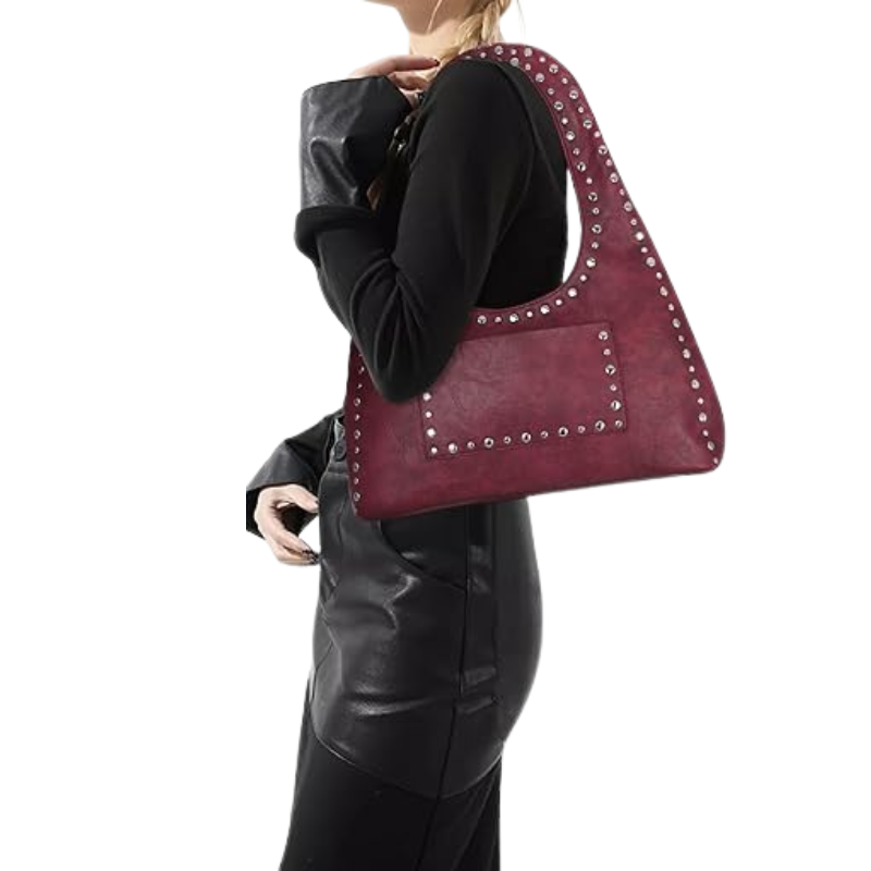 Vintage Boho Studded Shoulder Bag