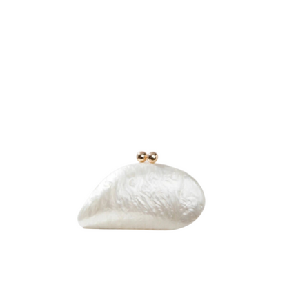 Acrylic Clutch Bag Pearlised Shell Ariel