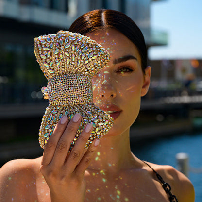 Isabella Strass Bow Clutch Bag