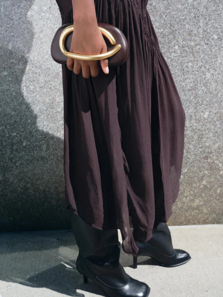 Organic Leather Clutch Crossbody Bag