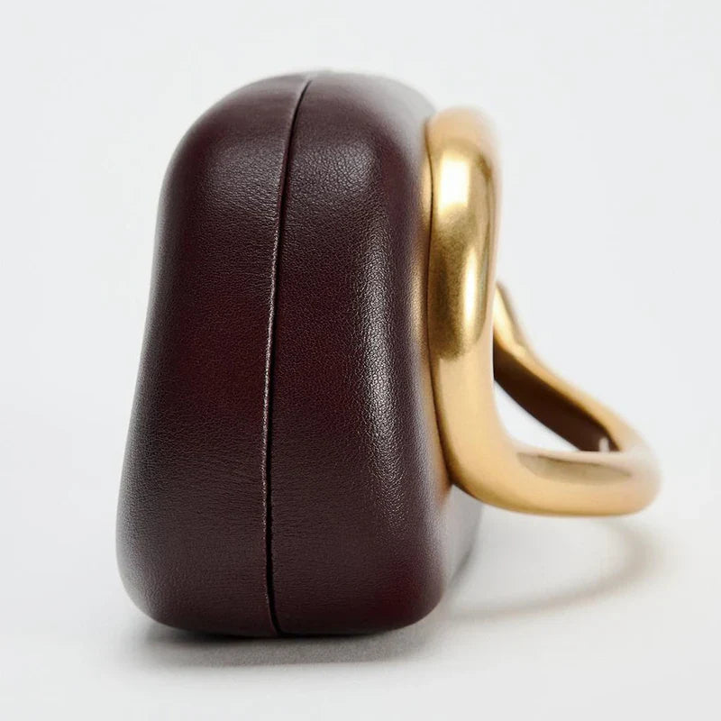 Organic Leather Clutch Crossbody Bag