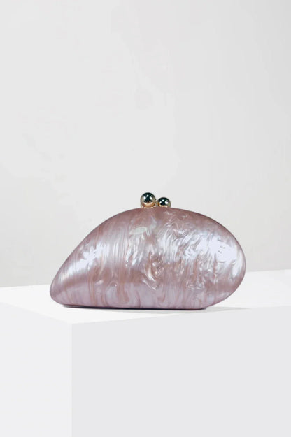 Acrylic Clutch Bag Pearlised Shell Ariel