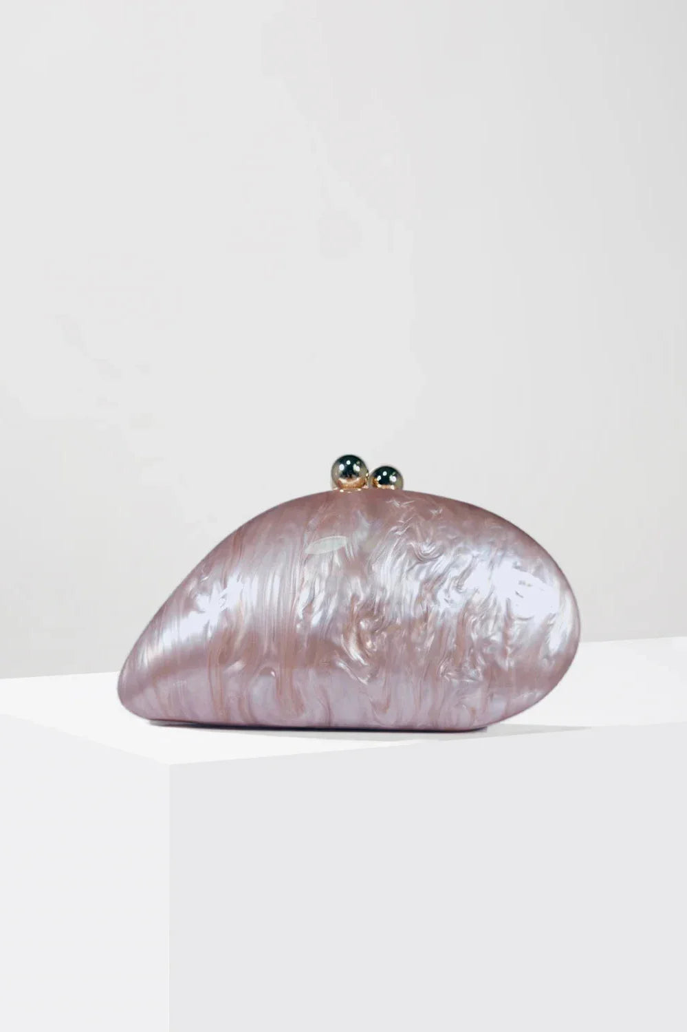 Acrylic Clutch Bag Pearlised Shell Ariel