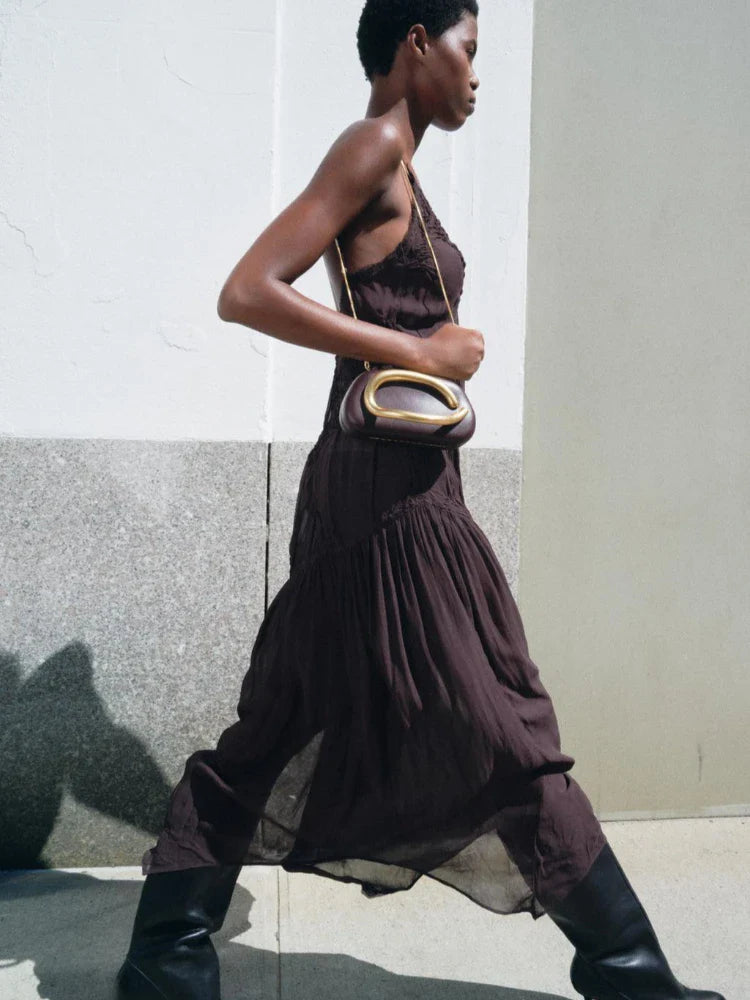 Organic Leather Clutch Crossbody Bag