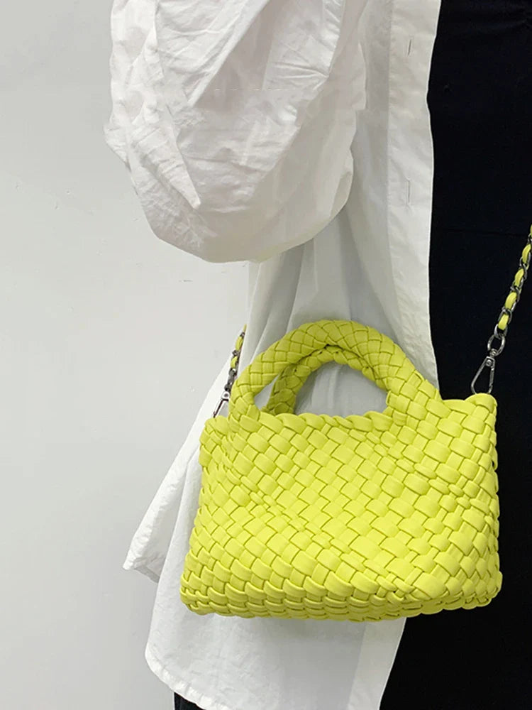 Small Woven Moon Bag