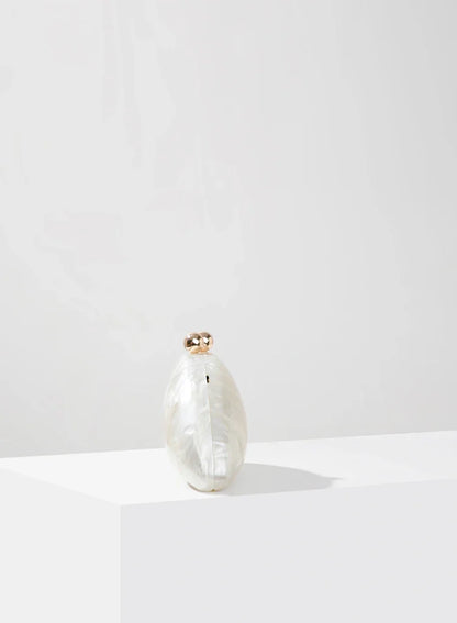 Acrylic Clutch Bag Pearlised Shell Ariel