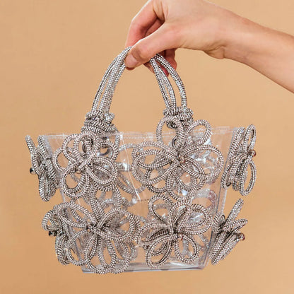 Small Tote Bag Flowers Strass Sabrina