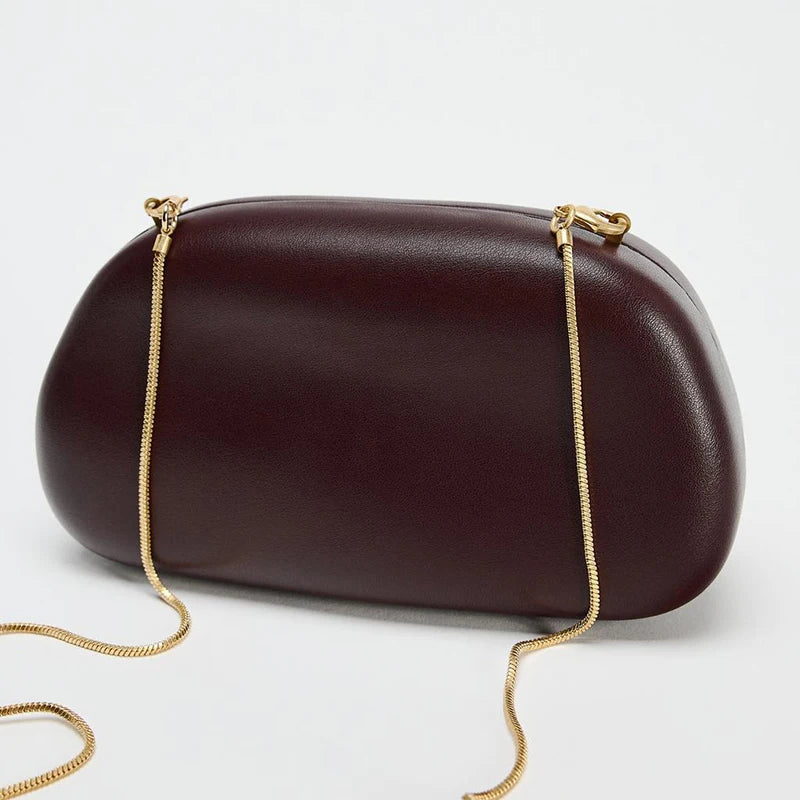 Organic Leather Clutch Crossbody Bag