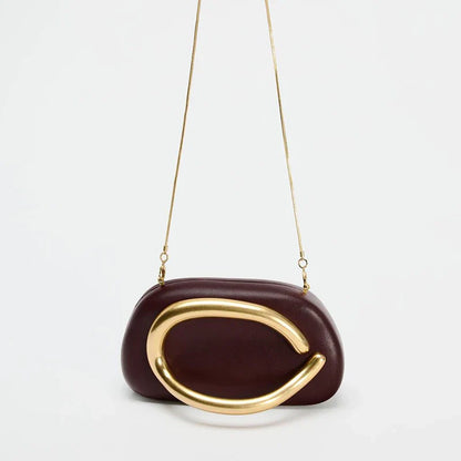 Organic Leather Clutch Crossbody Bag