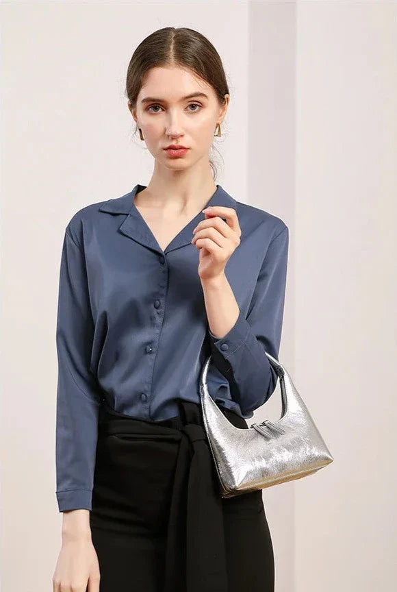 Liz Genuine Leather Baguette Bag