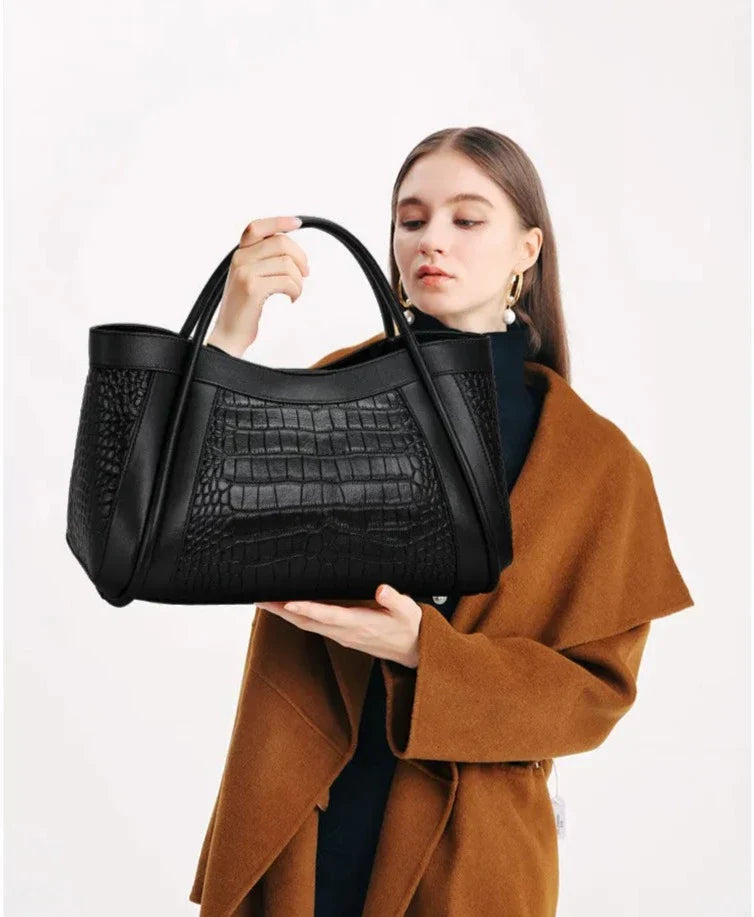 Medium Genuine Leather Bag Adriana Croco