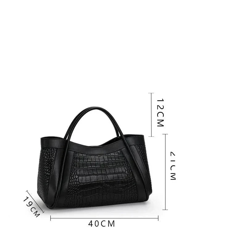 Medium Genuine Leather Bag Adriana Croco