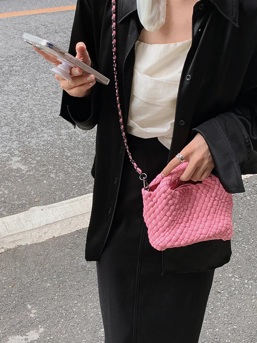 Small Woven Moon Bag