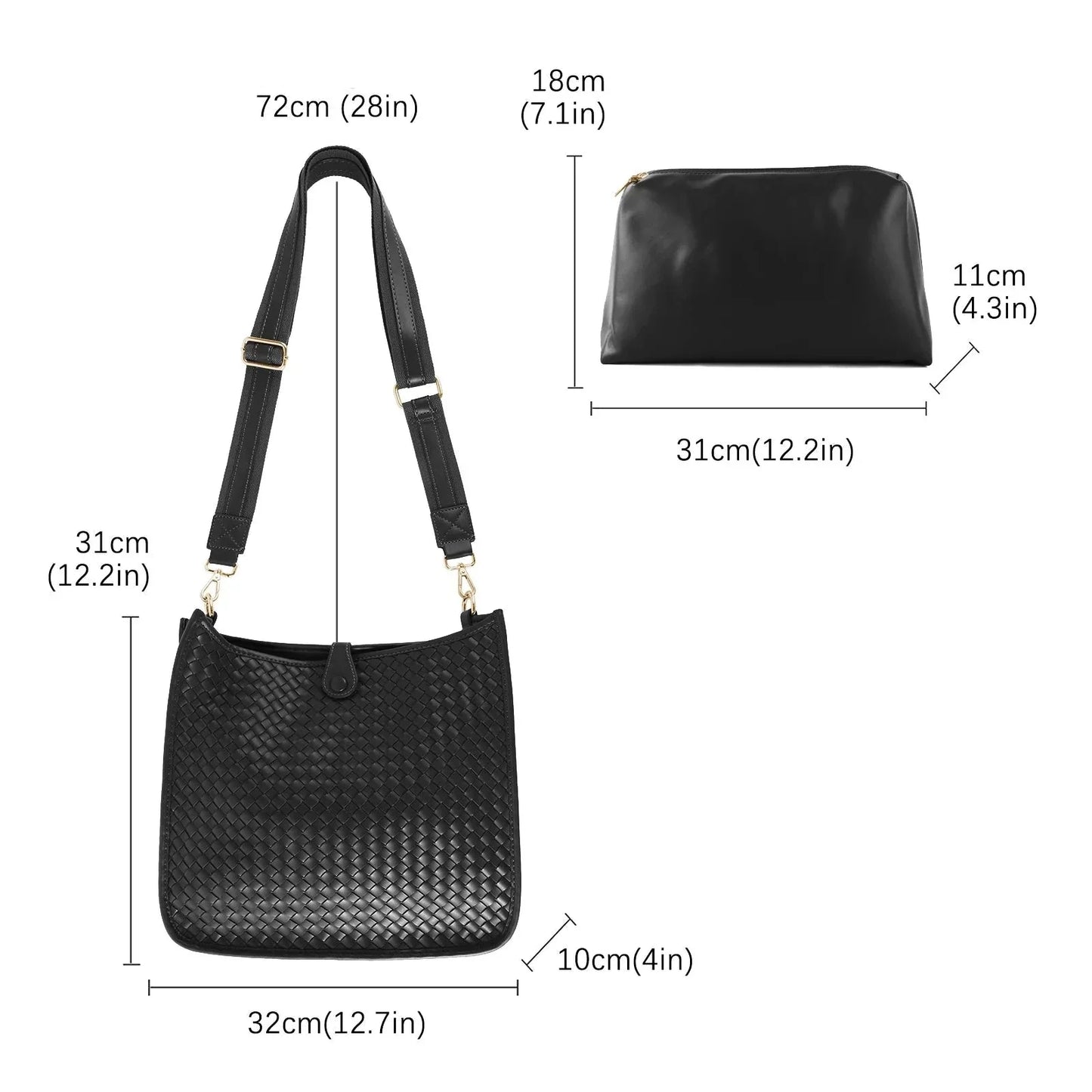 Eduarda Woven Messenger Bag