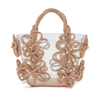 Small Tote Bag Flowers Strass Sabrina