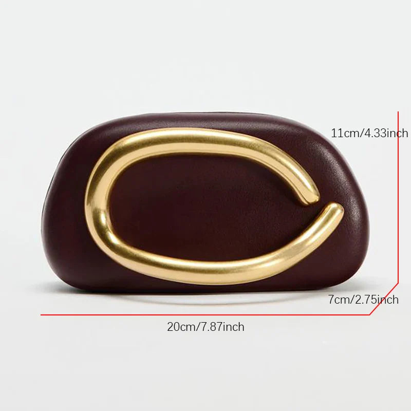 Organic Leather Clutch Crossbody Bag